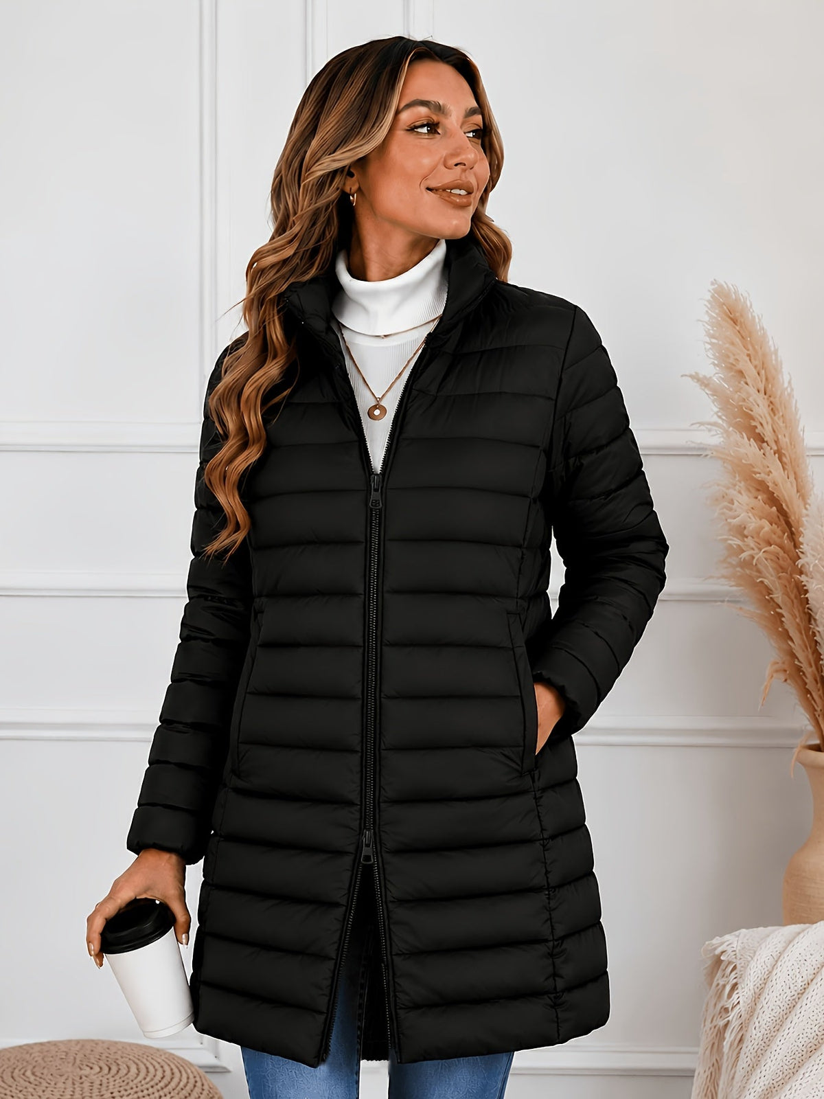 Rosalinde | Lightweight Double Zip Stand Collar Coat