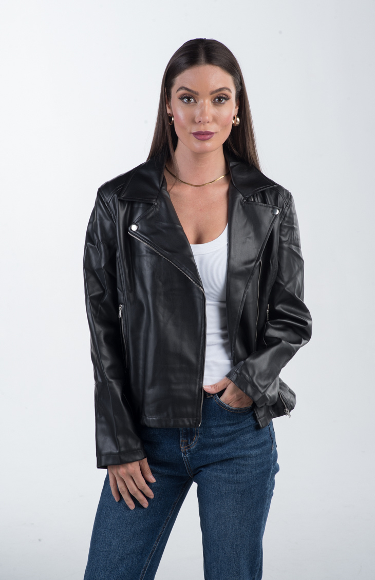 Audra Vegan Leather Moto Jacket