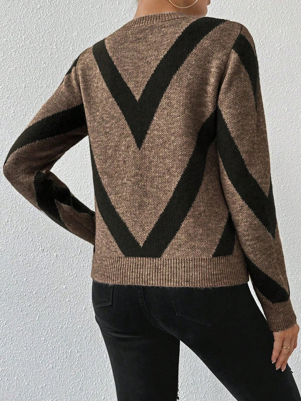 Sabine | Geometric Pattern Knit Sweater