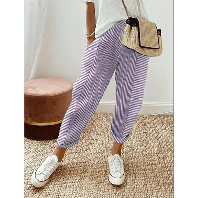 Bria - stripe panel trousers