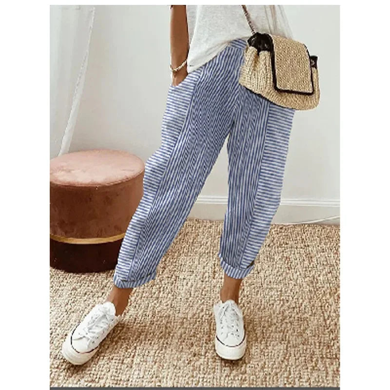 Bria - stripe panel trousers