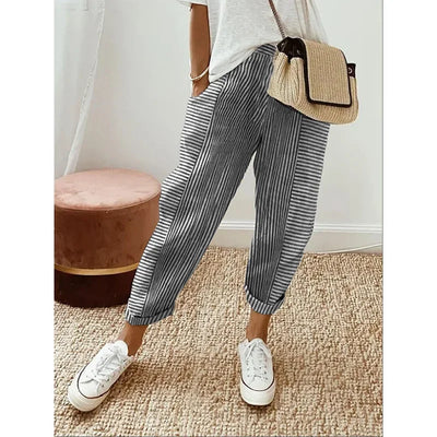 Bria - stripe panel trousers