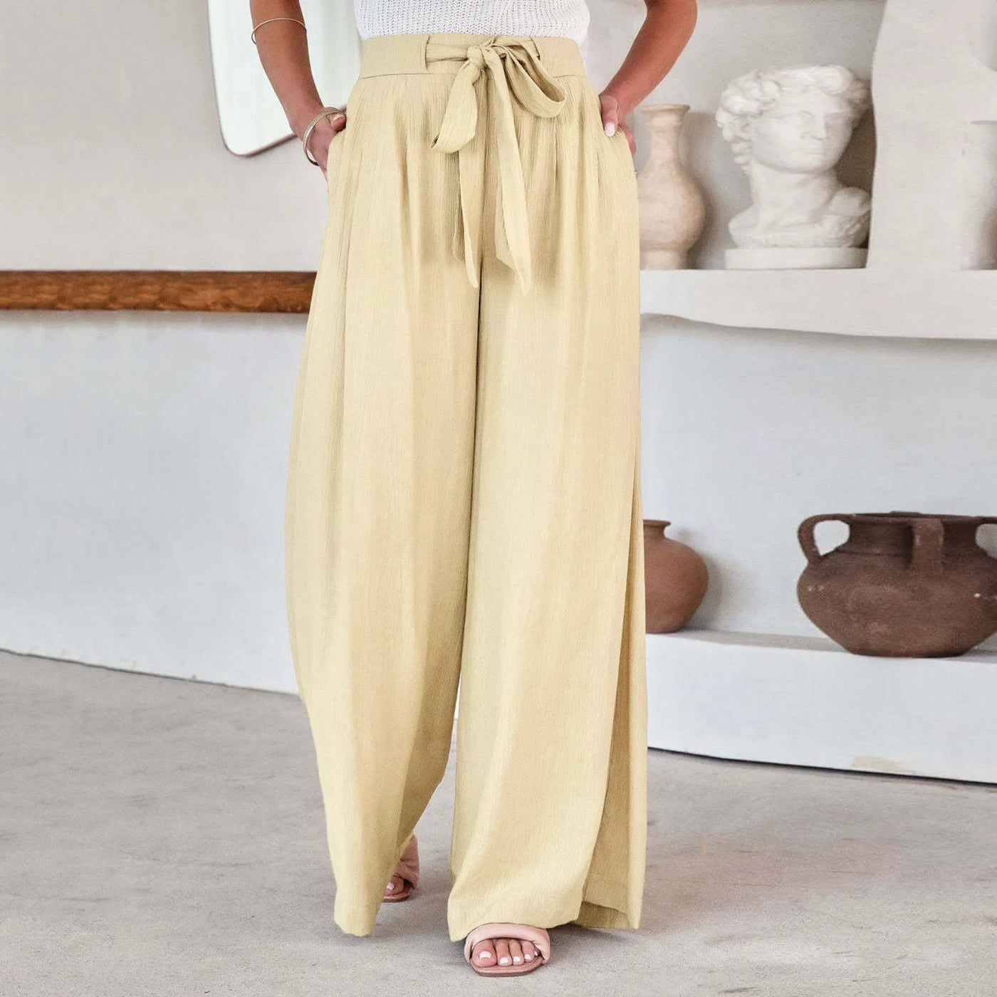 Calista - wide leg bow trousers