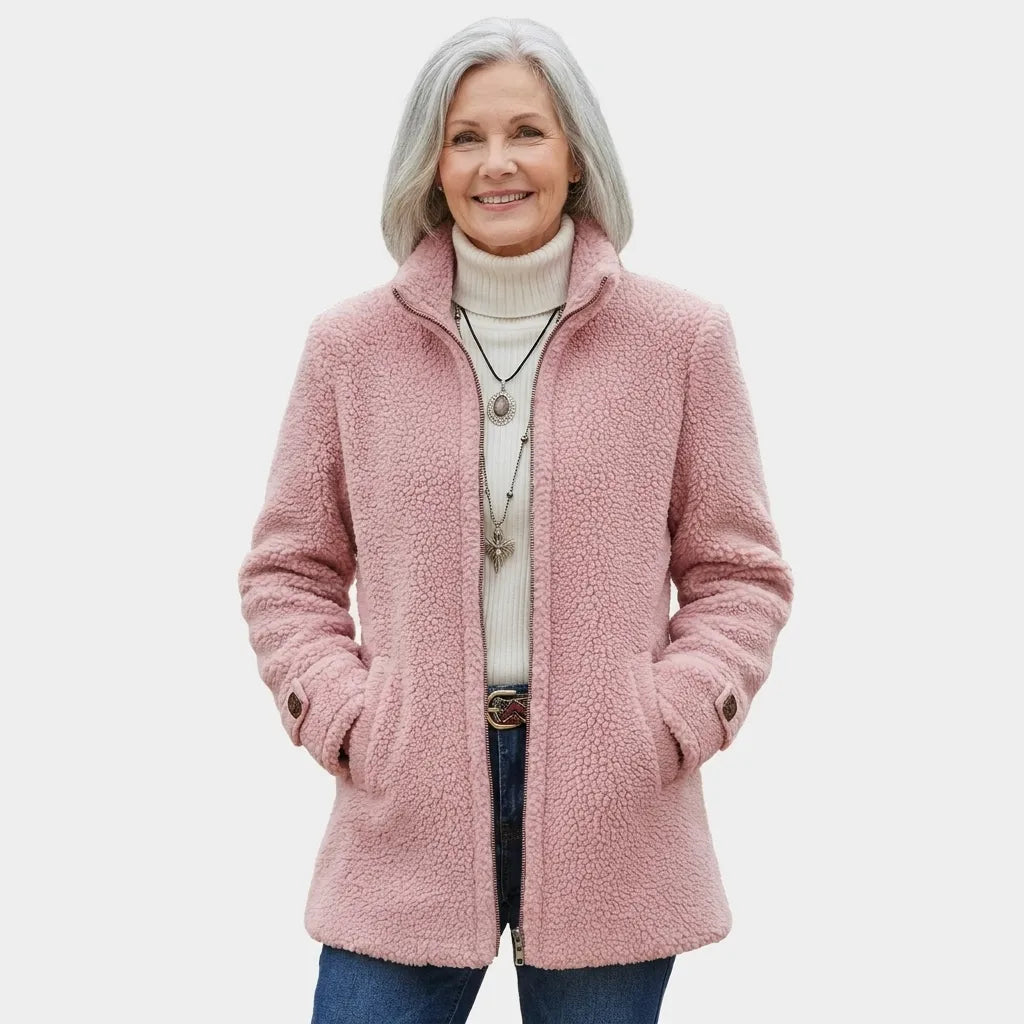 Carissa - Full-Zip Lambswool-Feel Stand Collar Jacket
